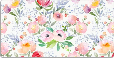 Produktbild von Schreibtischmatte Tischunterlage 90x45 cm Mauspad - Pastellblumen
