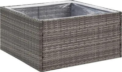 Produktbild von vidaXL Pflanzkübel Grau 80x80x40 cm Poly Rattan