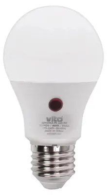 Obrázok produktu pre Led Žiarovka E27 9W 4000K 954Lm S Detektorom Deň A Noc Vito