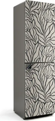 Zdjęcie produktu dla Wzór liści w fale - Magnetyczna osłona lodówki - Folia dekoracyjna magnetyczna do kuchni - Magnes na lodówkę deco - Samoprzylepna tablica magnetyczna - Folia magnetyczna na drzwi lodówki - 60x205 cm