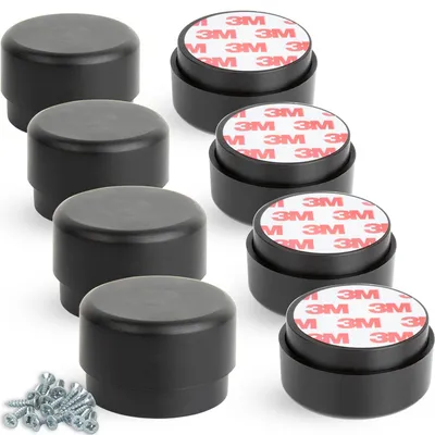 Obrázok produktu pre Nastaviteľné nožičky na nábytok, sada 8 kusov, priemer 55 mm, čierna farba, výška 23-35 mm