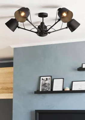 Produktbild von Eglo 99667 BASURTU E27 5-fach Deckenleuchte Ø1050mm Schwarz
