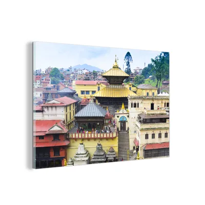 Obrázek produktu pro MuchoWow® Obrazy na skle - Nástěnné obrazy - Fotografie na skle Chrám Pashupatinath Nepál 120x80cm Nástěnná dekorace ze skla - akrylová malba na sklo - akrylové