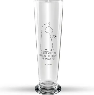 Produktbild von Mr. & Mrs. Panda Bierglas Alpaka Fahne - Transparent - Geschenk, Bier Glas, Liebe, Lamas, Trinkglas, Alpakas, Bierbecher, Glasbecher, Lama, Glasbierglas