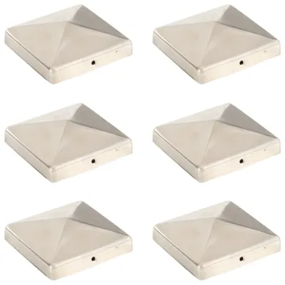 Obrázok produktu pre Pyramídové krytky na plotové stĺpiky 6 ks 101x101 mm nehrdzavejúca oceľ