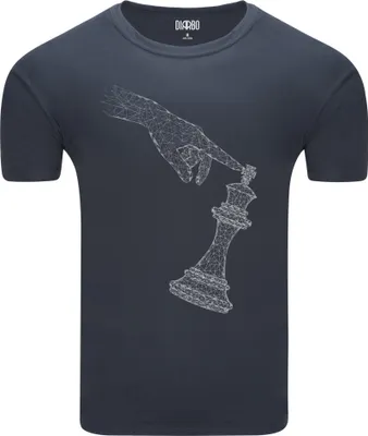 Zdjęcie produktu dla T-shirt męski Diarbo z nadrukiem szachisty ciemnoszary rozmiar L