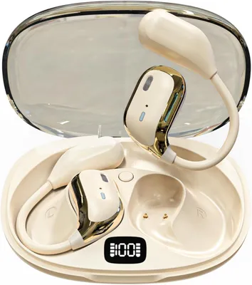 Open Ear Bluetooth 5.4 Sportkopfhörer Knochenschall Wireless mit 4 Mikrofonen, Ohrbügeln, IPX5 wasserdicht, 30 Std. Akkulaufzeit, Joggen,Radfahren,Gym