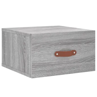 Image de vidaXL Table de nuit murale Gris Sonoma 35x35x20 cm