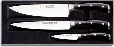 Produktbild von Wüsthof Classic Ikon - Messersatz, Koch-, Schicken-, Gemüsemesser
