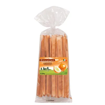 Produktbild von Stiratini Grissini Brotgebäckstangen mit Zwiebel 250 g