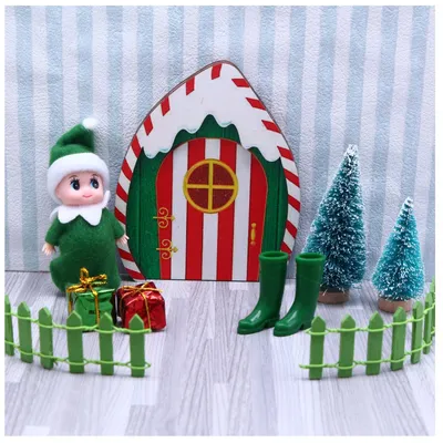 Weihnachtstür-Set, 9-teilig, Elfen-Deko, DIY-Geschenk