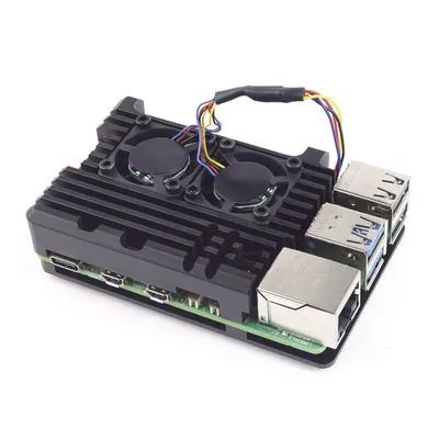 Produktbild von Armor Gehäuse mit Lüfter für Raspberry Pi 5, schwarz