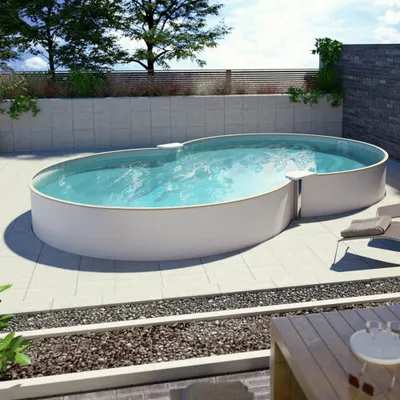 Produktbild von Achtform Pool, Folie sandfarben 3,20 x 5,25 m 1,50 m