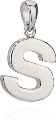 Produktbild von 13x12mm Kettenanhänger Buchstabe S Silber 925 anlaufgeschützt glanz Alphabet