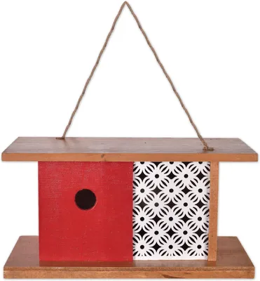Productafbeelding van Houten Vogelhuis 11.85" x 5.9" x 6.1", Rood Modern