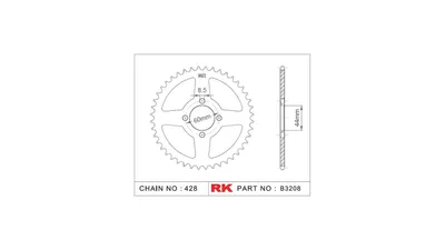 Produktbild von Rk Kettenrad 428 41z Stahl silber
