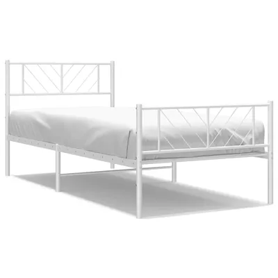 Immagine prodotto di Giroletto con Testiera e Pediera Metallo Bianco 100x200 cm