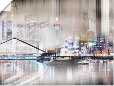 Produktbild von ARTland Poster Düsseldorf Skyline Collage IV Größe: 40x30 cm
