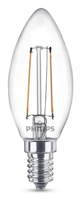 Immagine prodotto di Philips LED filamento candela 2W = 25W E14 chiaro 250lm lampadina bianco caldo 2700K