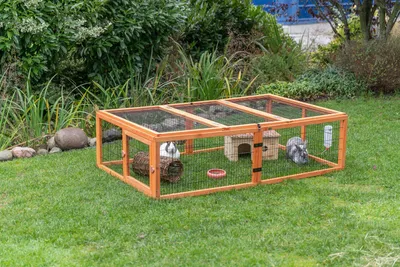 Produktbild von TRIXIE Freilaufgehege mit Abdeckung - braun - 174 × 48 × 109 cm