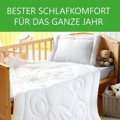 Produktbild von Waidmeister Kinderbetten Set Teddy 2-teilig - Kinderbettdecke 100x135 cm & Kopfkissen 40x60 cm