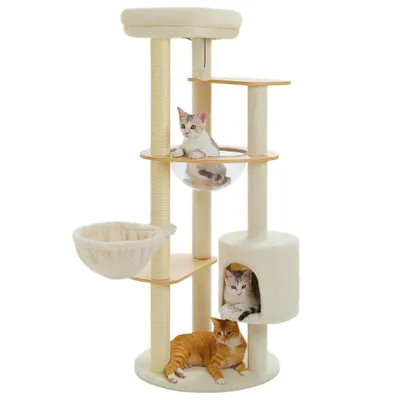 Produktbild von PAWZ Road Kratzbaum 136 cm aus Holz Luxus Mehrstöckig