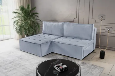 Produktbild von Kaiser Möbel Bohoo Mini modernes Ecksofa mit Schlaffunktion Hellgrau Links