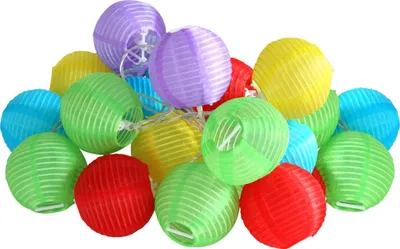 Produktbild von LED Party Lichterkette Kynast 20 bunte Lampions warmweiß Innen und Außen