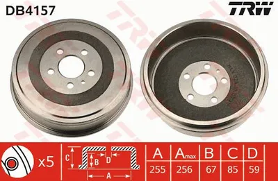Produktbild von Trw Bremstrommel Hinterachse DB4157