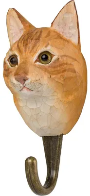 Produktbild von Wildlife Garden Decohook Wandhaken Hauskatze (handgeschnitzt)