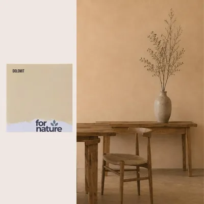 Produktbild von Kalkfarbe Fornature LIMEA, Farbmuster Dolomit (Sandbeige), für Innenwände und Decken