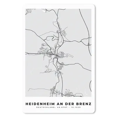 Produktbild von MuchoWow® Mauspad Mousepad Deutschland - Karte - Heidenheim An Der Brenz - Stadtplan - Wegbeschreibung 18x27 cm - Mousepads - Maus Mat - Pad - Mausunterlage