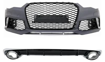 Produktbild von Stoßstange Luftverteiler Auspuff Endohre für Audi A6 4G Facelift 15-18 RS6 Look.