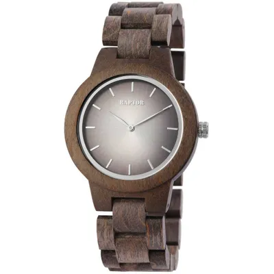 Produktbild von Raptor Damen Uhr Holz Armbanduhr braun Holzuhr RA10208-001