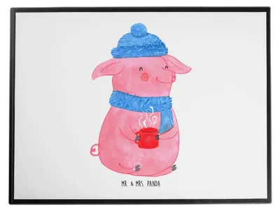Produktbild von Mr. & Mrs. Panda schreibtischunterlage Schwein Glühwein - Weiß - Geschenk, Glühschwein, Tischschoner, Punsch, Weihnachtsmarkt, tischmatte, Wintermotiv, schreibauflage