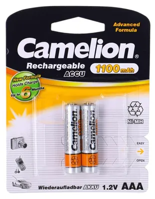 Produktbild von Camelion NH-AAA1100BP2, Wiederaufladbarer Akku, AAA, Nickel-Metallhydrid (NiMH), 1,2 V, 2 Stück(e), 1100 mAh
