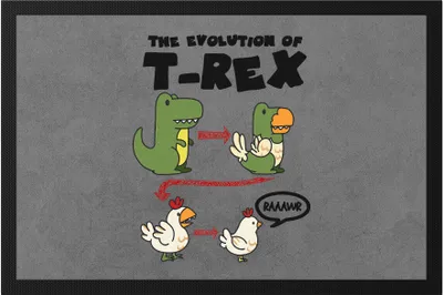 Produktbild von Evolution Of T-Rex Fußmatte Vom T-Rex Zum Huhn Dinosaurier Geschenkidee Lustig