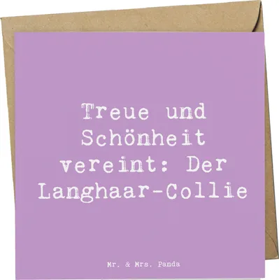 Produktbild von Mr. & Mrs. Panda Grußkarte Spruch Langhaar Collie - Lavendeltraum - Geschenk, Glückwunschkarte, treuer Freund, Hundeliebhaber, Schönheit, faltkarte, Klappkarte, Hund