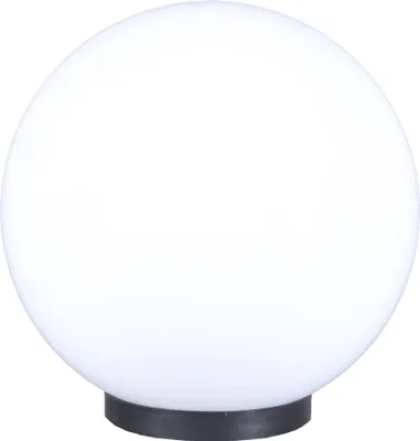 A white spherical lamp with a black base, isolated on a white background.