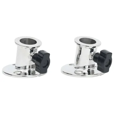 Zdjęcie produktu dla vidaXL Nóżki do poręczy 2 szt. Okrągłe do rur ze stali nierdzewnej 26 mm