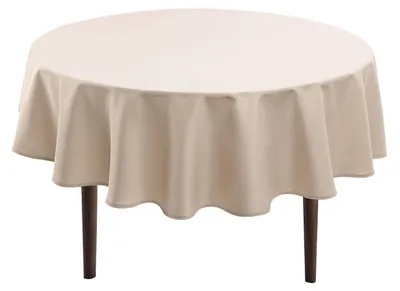 Produktbild von Tischdecke Rund 140 cm Outdoor Wetterfest Abwaschbar Beige Polyester