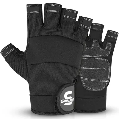 Imagen del producto de Guantes de trabajo sin dedos, de alta resistencia, talla L, antideslizantes para un trabajo seguro