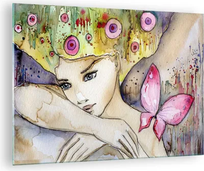 Produktbild von Bilder auf glas - Frau modern - 70x50cm - Glasbilder - Wandbilder - Bilder - Kunstdruck - zum Aufhängen bereit - Wanddekoration aus Glas - Glas Bilder - Wandbild auf Glas - Einteilig - GAA70x50-3554