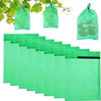 Productafbeelding van Set van 100 druivenbeschermzakjes, 20 x 30 cm, fruitbeschermzakjes voor wijndruiven