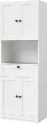 Immagine prodotto di Mobiletto alto da bagno con 4 ante, cassetto, ripiano regolabile