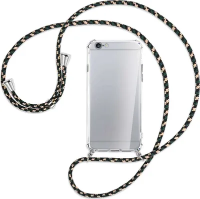 Produktbild von Handykette Backcover-Schutzhülle mit Band (Metall silberfarben) für Apple iPhone 6 / 6S - camouflage