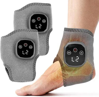 Imagen del producto de Calentadores dobles para masaje de pies con 3 modos y 4 niveles de calor: masajeador multifuncional para pies y rodillas relajados. Incluye 2 unidades. Portátil