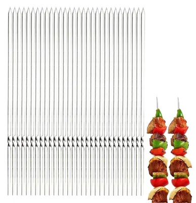 Image de Set de 30 brochettes en acier inoxydable