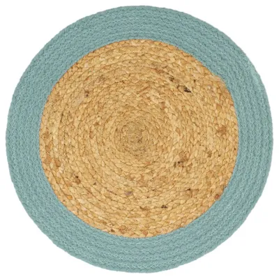 Image de vidaXL Sets de table 6 pcs. Nature et vert 38 cm Jute et coton
