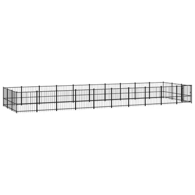 Image de vidaXL Enclos extérieur pour chiens Acier 28,23 m²